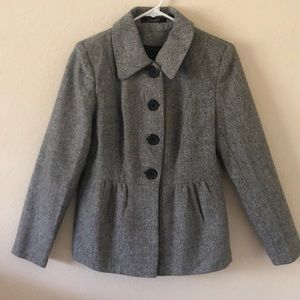 Peplum Blazer sz med black and light gray.